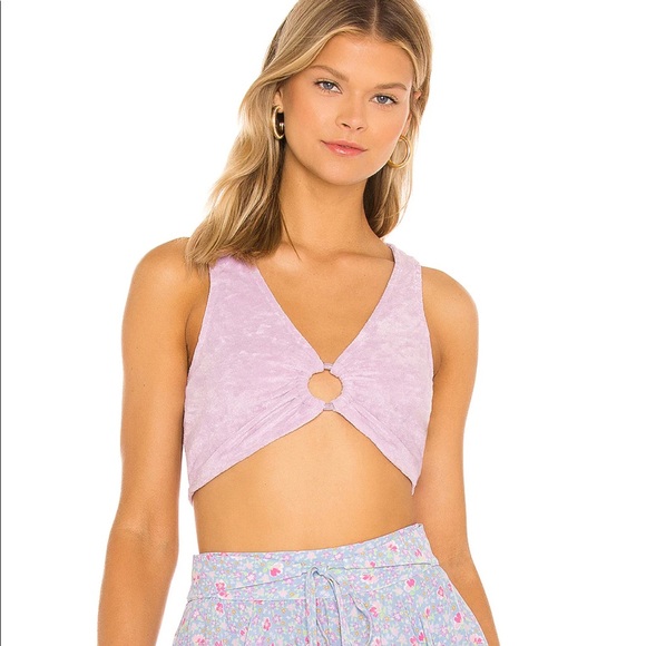 MAJORELLE Tops - Lilac, terry cloth Revolve crop top